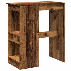 vidaXL bāra galds ar plauktiem, veca koka, 90x47,5x103,5 cm