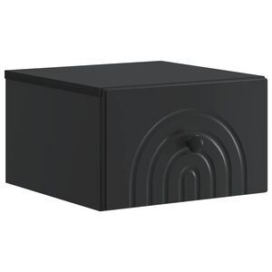 vidaXL Sienā stiprināms nakts skapis Melns 33 x 34,5 x 20 cm