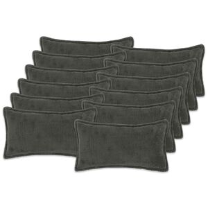 vidaXL Spilvenu pārvalks 12 gab. HOUTEN Tum&scaron;i pelēka 40 x 80 cm Boucl&eacute;
