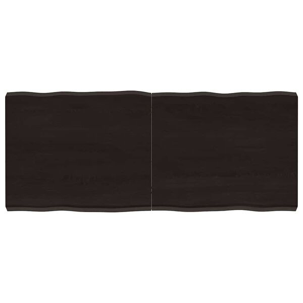 vidaXL galda virsma, tum&scaron;i brūna, 120x50x(2-6) cm, ozola masīvkoks