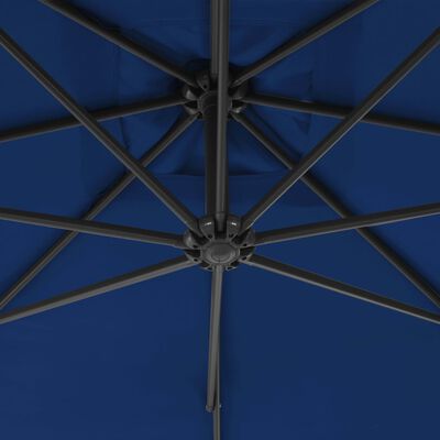vidaXL dārza saulessargs ar tērauda kātu, 300 cm, debeszils