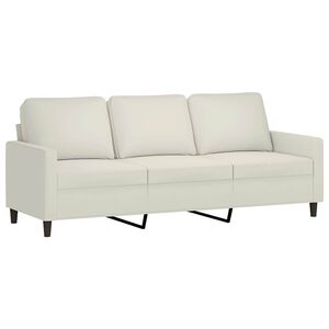 vidaXL trīsvietīgs dīvāns, krēmkrāsas, 180 cm, samts