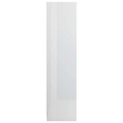 vidaXL skapis, spīdīgi balts, 100x50x200 cm, skaidu plāksne