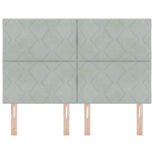 vidaXL Galvgalis ar galvas klāju Gai&scaron;i pelēka 144 cm Samts