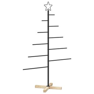vidaXL Metāla Ziemassvētku koks KUOPIO 125 cm Tērauds Melns