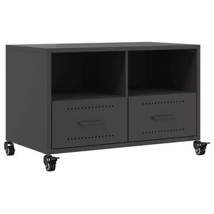 vidaXL TV skapītis, melns, 68x39x43,5 cm, tērauds