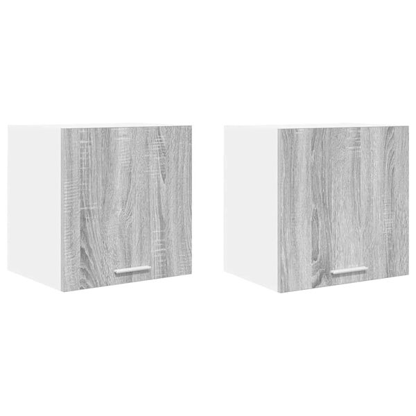 vidaXL Piekarams skapītis 2 pcs Pelēks Sonoma un balts 40 x 31 x 40 cm