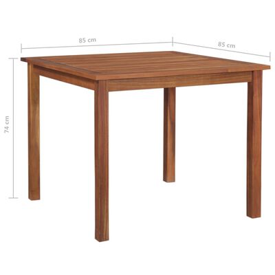 vidaXL dārza galds, 85x85x74 cm, akācijas masīvkoks