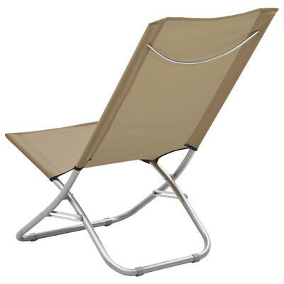 vidaXL salokāmi pludmales krēsli, 2 gab., pelēkbrūns audums