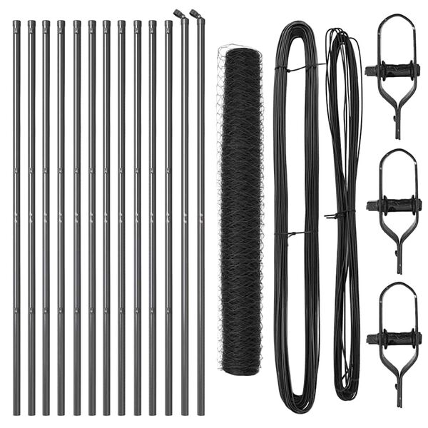 vidaXL Žoga āķis Pelēka 25 x 1,2 m (36 mm siets) Tērauds