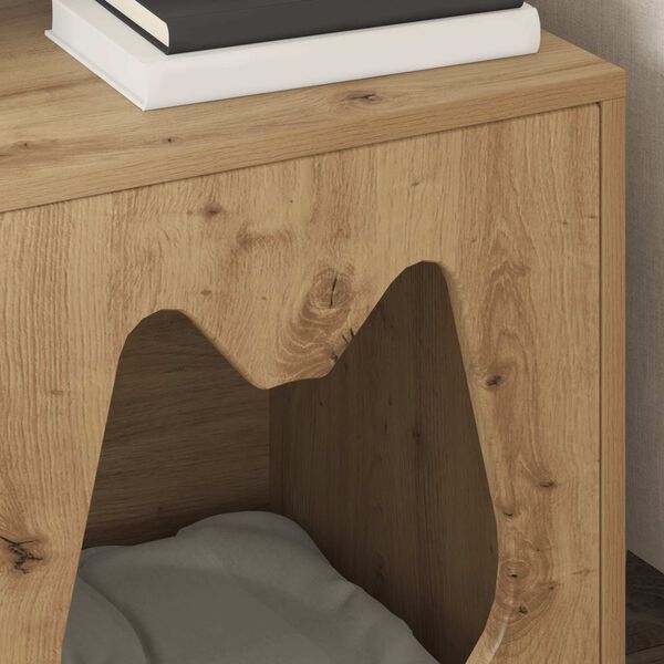 vidaXL Kaķu māja Mākslīgā ozola 42,5 x 40 x 53,5 cm Inženierijas koks