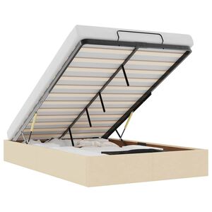 vidaXL Osmaņu gultas rāmis bez matrača krēmkrāsas 120x190 cm audums