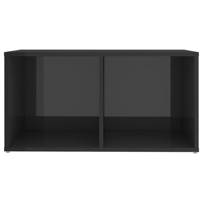 vidaXL TV plaukti, 4 gb., spīdīgi pelēki, 72x35x36,5 cm, skaidu plātne