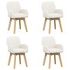 vidaXL Pagriežamie ēdamgalda krēsli 4 pcs Boucl&eacute; Krēmkrāsa