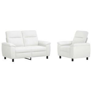 vidaXL Dīvānu komplekts 2 pcs Balts Audums