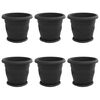vidaXL Augu podi 6 pcs Melna &Oslash; 30 x 25 cm Plastmasa