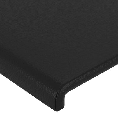 vidaXL gultas rāmis ar galvgali, melns , 140x190 cm, mākslīgā āda