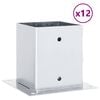 vidaXL Statu pamatnes Kvadrāts 12gb Sudrabs 121x121 mm Cinkots Tērauds