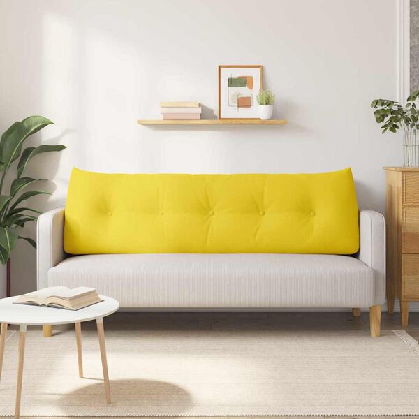 vidaXL Atpakaļ spilvens Gai&scaron;i dzeltena 160 x 24 x 50 cm audums