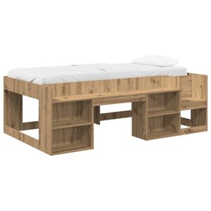 vidaXL Bērnu gultas rāmis ar glabā&scaron;anu Artisan Ozols 80 x 200 cm