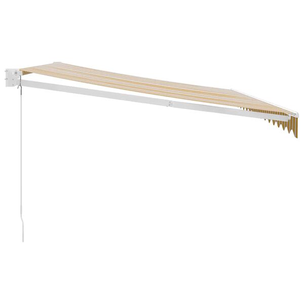 vidaXL izvelkama markīze, dzeltena, balta, 4x3 m, audums, alumīnijs