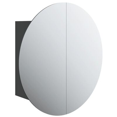 vidaXL vannasistabas skapītis, spogulis ar LED, melns, 47x47x17,5 cm