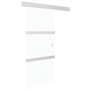 vidaXL bīdāmās durvis, ESG stikls, alumīnijs, 90x212 cm, sudraba krāsā