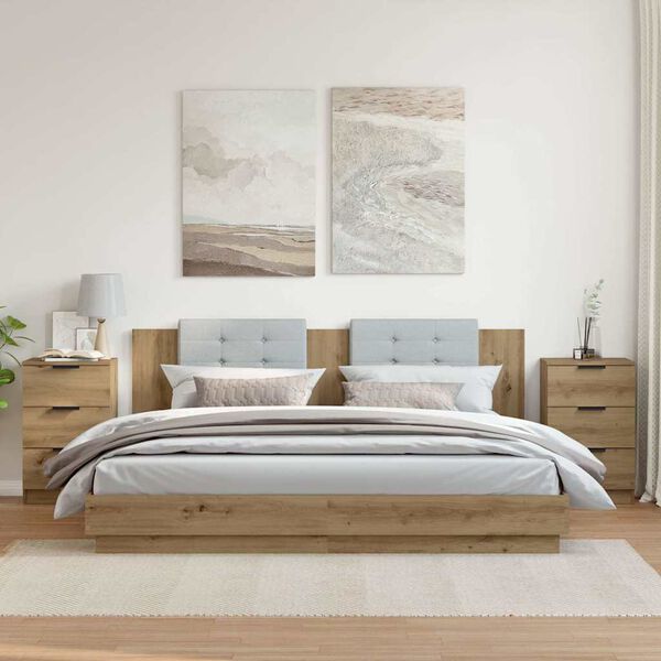 vidaXL naktsskapī&scaron;i 2 gab. koka krāsa 40x36x65 cm inženierijas koks