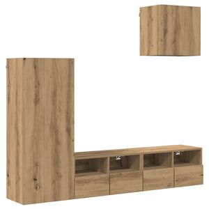 vidaXL TV Sienas Vienības 4 pcs Artisānā ozols Inženierijas koks