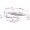 vidaXL gultas rāmis ar atvilktnēm, balts, priedes masīvkoks