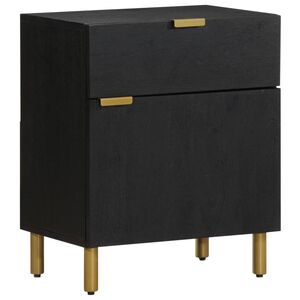 vidaXL naktsskapītis, melns, 50x33x60 cm, inženierijas koks
