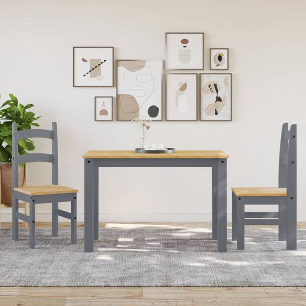 vidaXL dārza krēsli, 2 gab., pelēki, 40x46x99 cm, priedes masīvkoks