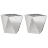 vidaXL Puķu kaste 2 pcs Sudraba 40 x 40 x 40 cm Nerūsējo&scaron;s tērauds