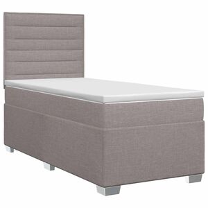 vidaXL Kontinentālā gulta ar matraci Pelēkbrūna 80 x 200 cm Audums