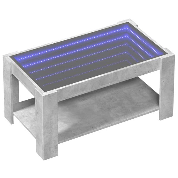 vidaXL kafijas galdiņ&scaron; ar LED, 93x53x45 cm, inženierijas koks