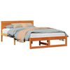 vidaXL Gultas rāmis Vaks brūns 140 x 190 cm Ciets priedes koks