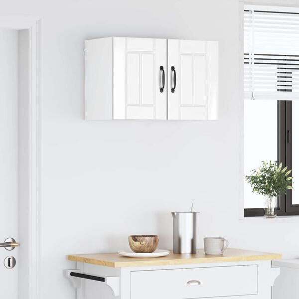 vidaXL Virtuves Skapis Lucca 2 pcs Spīdīgi balts 30 x 31 x 40 cm