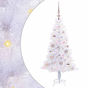 vidaXL Mākslīgā Ziemassvētku eglīte Balts 120 cm PVC un tērauds