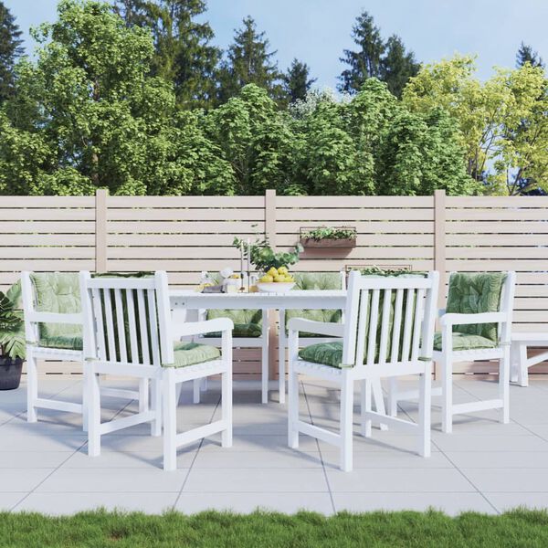 vidaXL krēslu matrači, 6 gab., lapu apdruka, audums