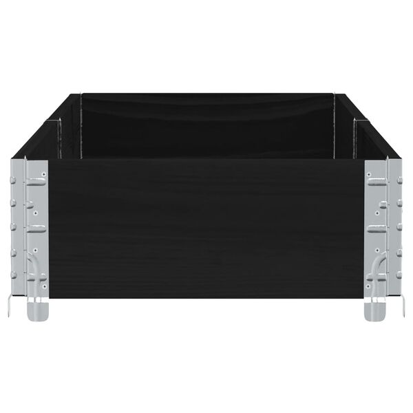 vidaXL dārza puķu kaste, melna, 150x50 cm, priedes masīvkoks