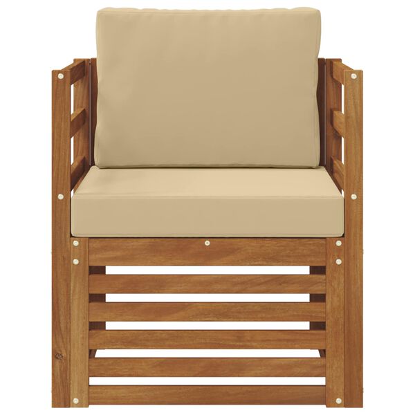 vidaXL Āra dīvānu komplekts ar spilvenu Dabiska 67 x 63 x 73 cm