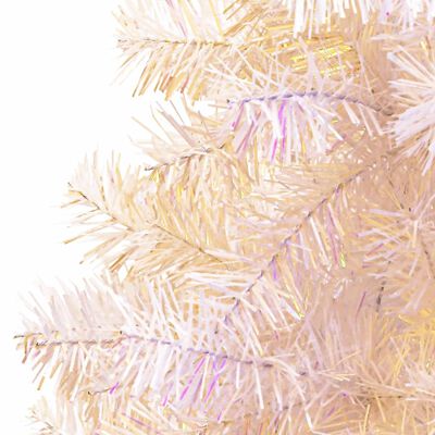 vidaXL mākslīgā Ziemassvētku egle, zaigojoši zaru gali, balta, 150 cm
