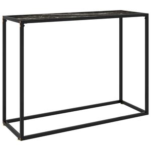 vidaXL konsoles galdiņ&scaron;, melns, 100x35x75 cm, rūdīts stikls