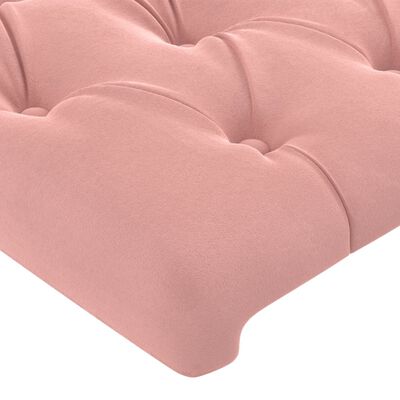 vidaXL gultas galvgalis, 80x7x78/88 cm, rozā samts