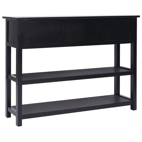 vidaXL kumode, 108x30x76 cm, melna, paulonijas masīvkoks