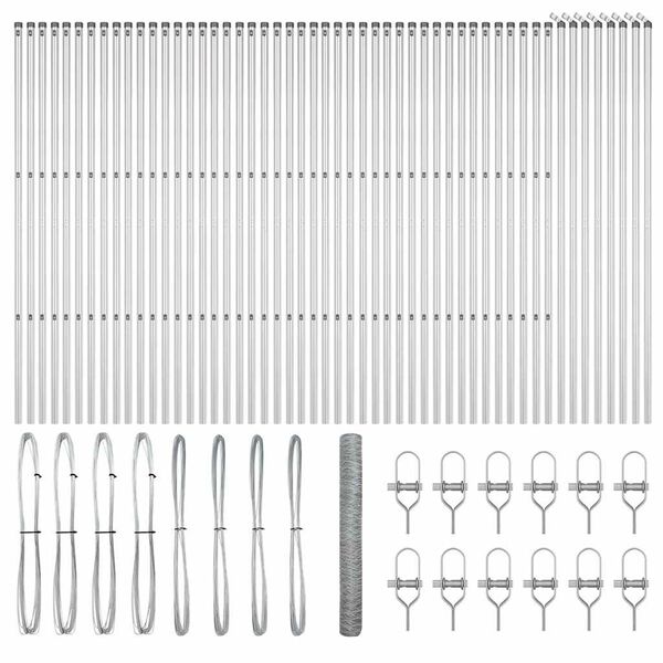 vidaXL Žoga āķis Sudraba 100 x 1,2 m (36 mm siets) Tērauds
