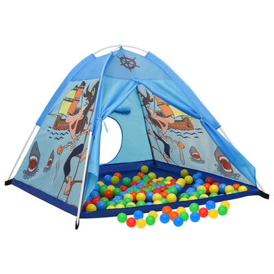 vidaXL rotaļu telts ar 250 bumbiņām, 120x120x90 cm, zila