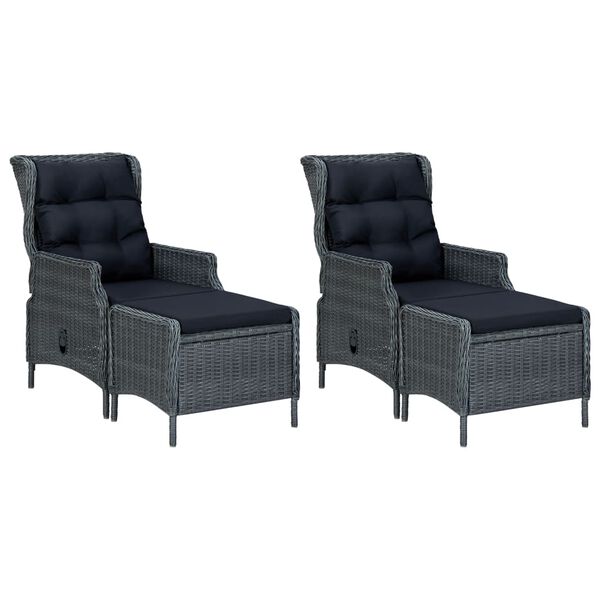 vidaXL 7-daļīgs dārza mēbeļu komplekts ar matračiem, PE rotangpalma