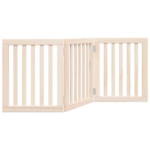 vidaXL salokāmi suņu vārti, 3 paneļi, 150 cm, papeles koks