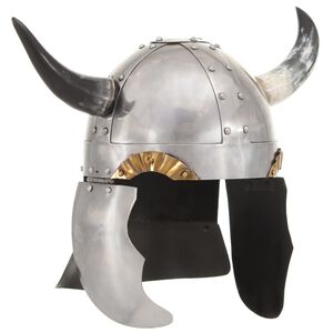 vidaXL pasaku vikingu bruņucepure, sudraba krāsas tērauds